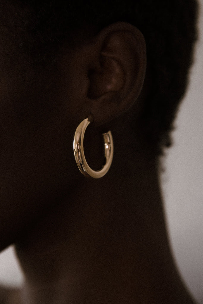 Dylan Hoop Earrings, Gold Plated