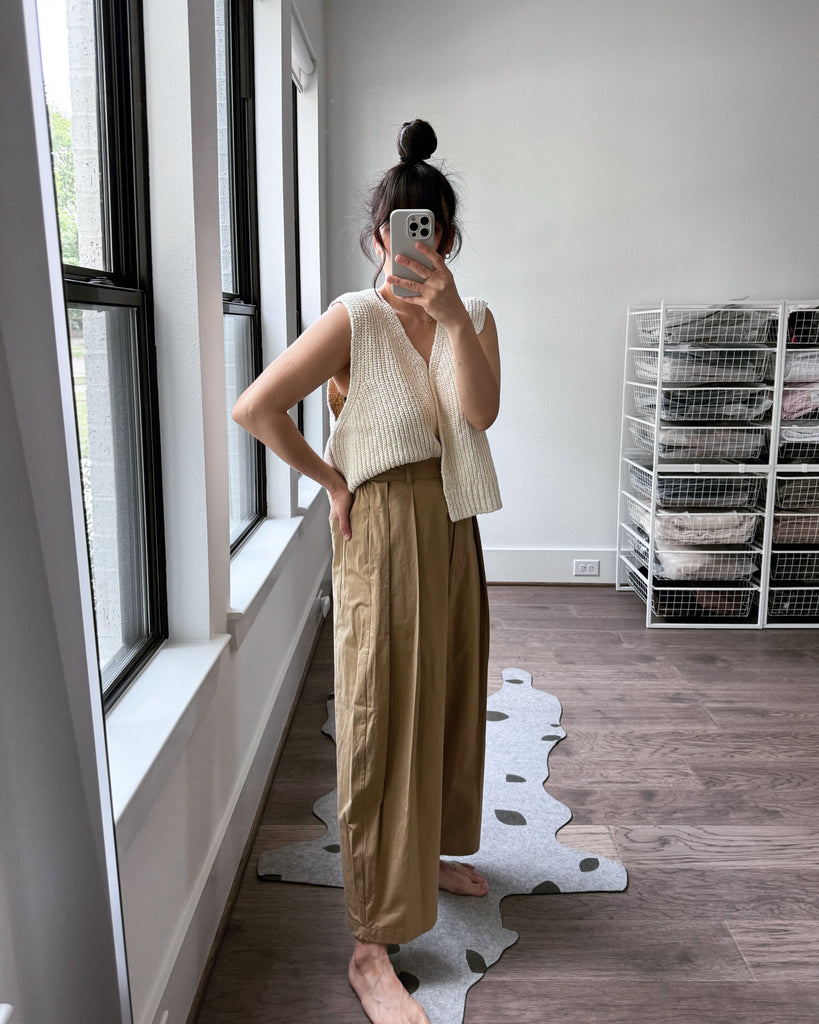 Voluminous Pleat Trouser, Khaki