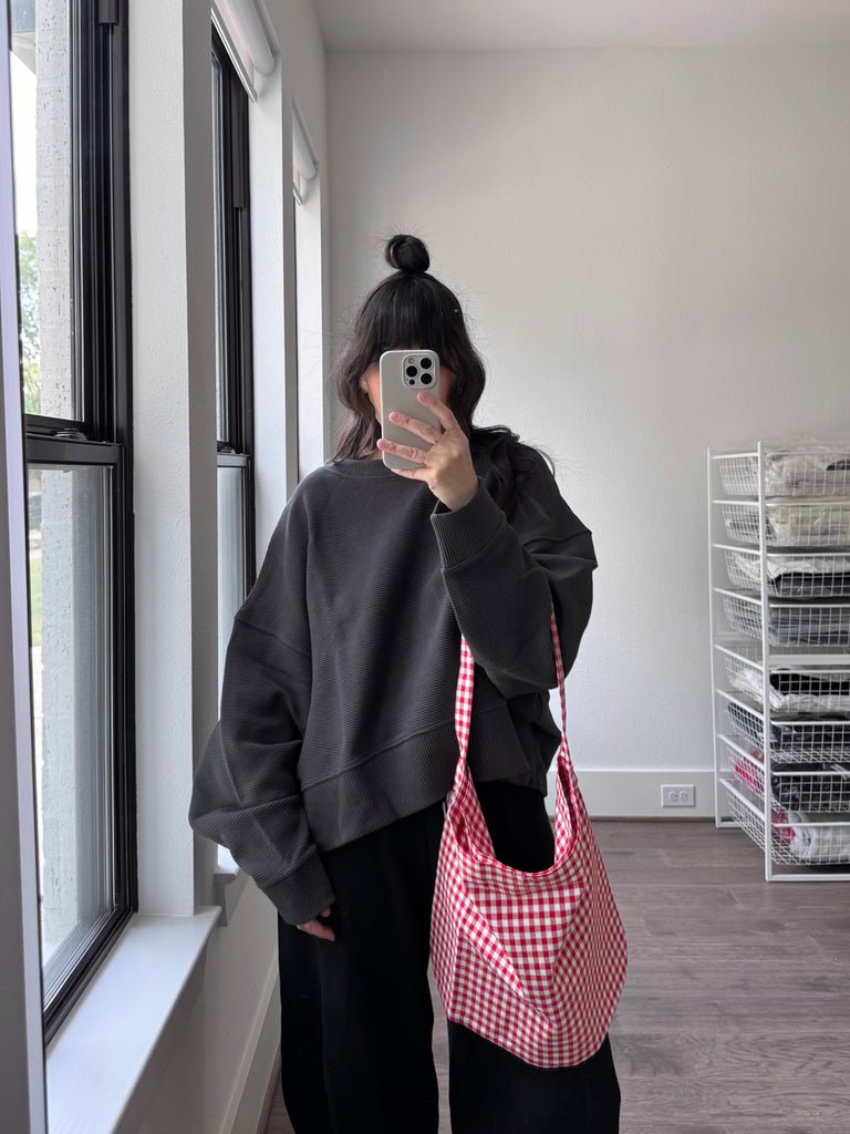 Happy Carry Bag, Red Gingham