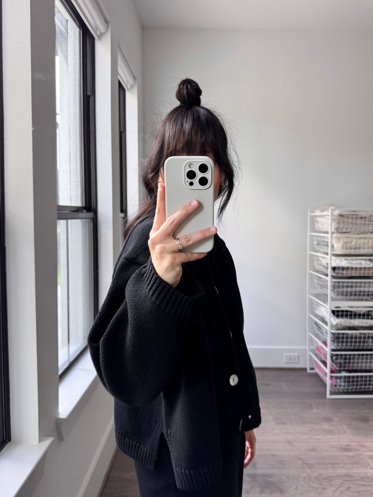 Shiloh Cotton Cardigan, Black