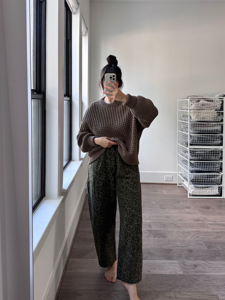 Delčia Cotton Sweater, Earth Brown