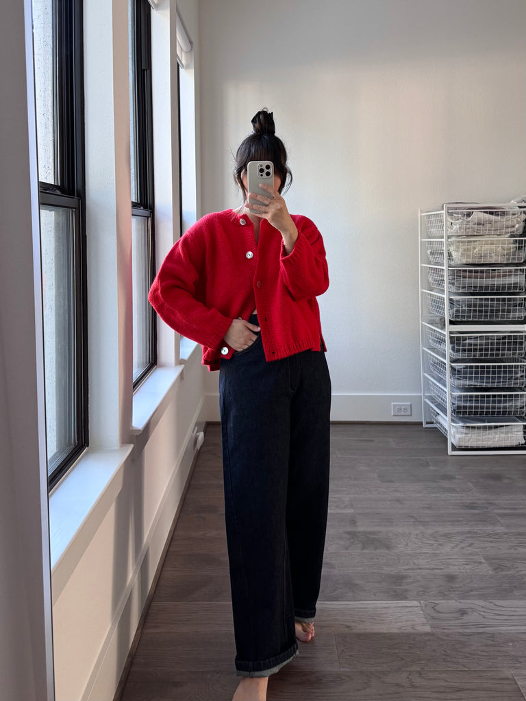 Denim Straight Pants, Indigo