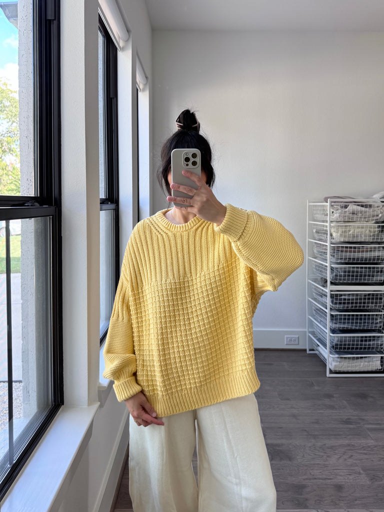 Delčia Cotton Sweater, Lemon