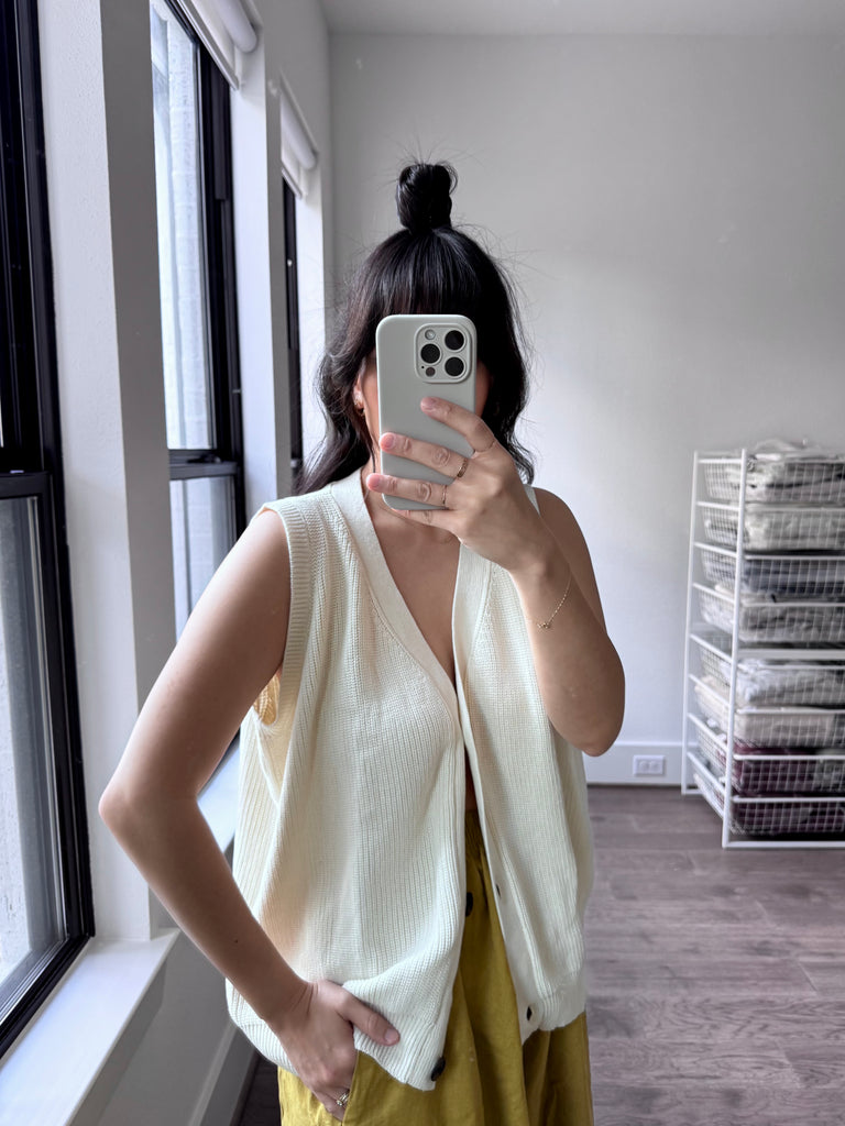 Arthur Knit Vest, Cream