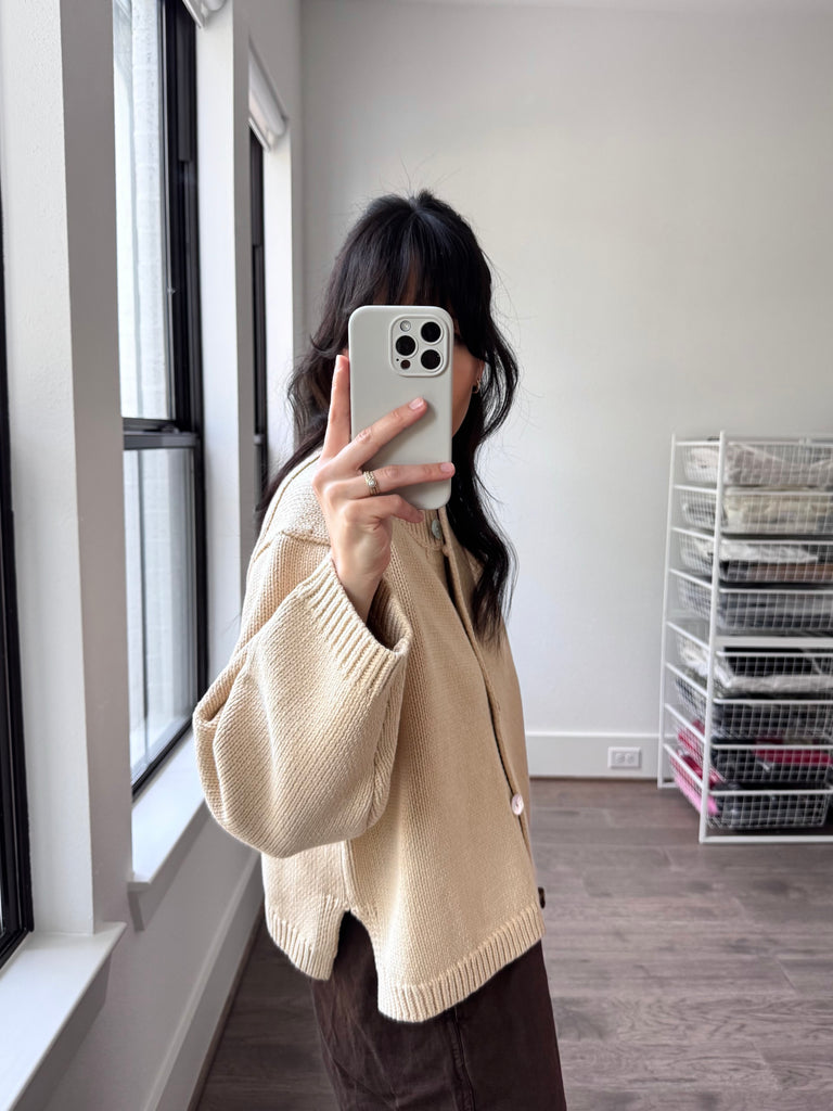 Shiloh Cotton Cardigan, Oatmeal