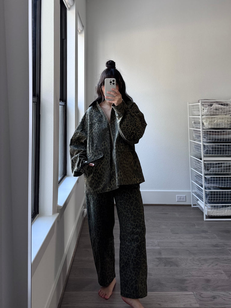 Genevieve Jacket, Olive Leopard
