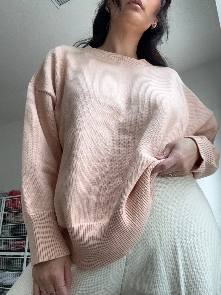 Cotton Gwendolyn Sweater, Blush