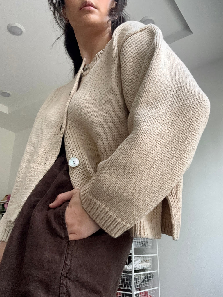 Shiloh Cotton Cardigan, Oatmeal