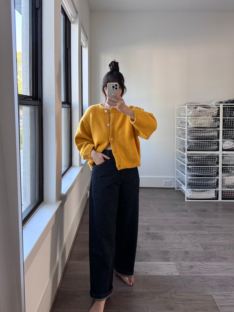 Denim Straight Pants, Indigo