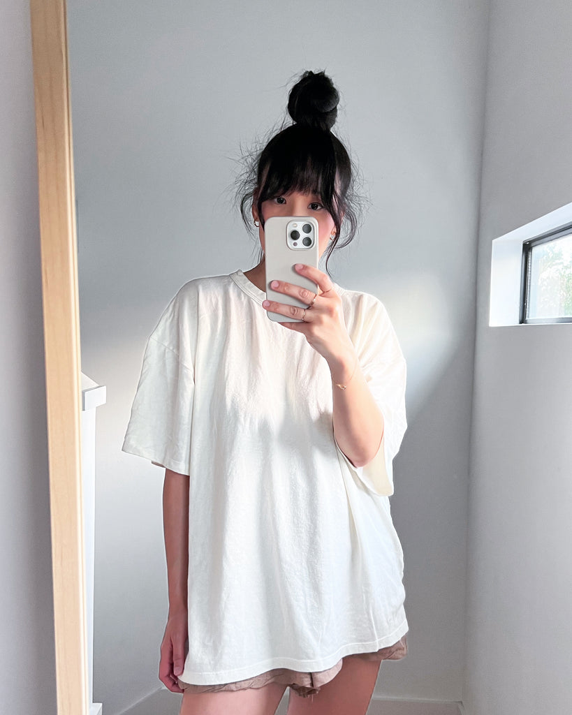 Vernon Oversized Tee, Washed White