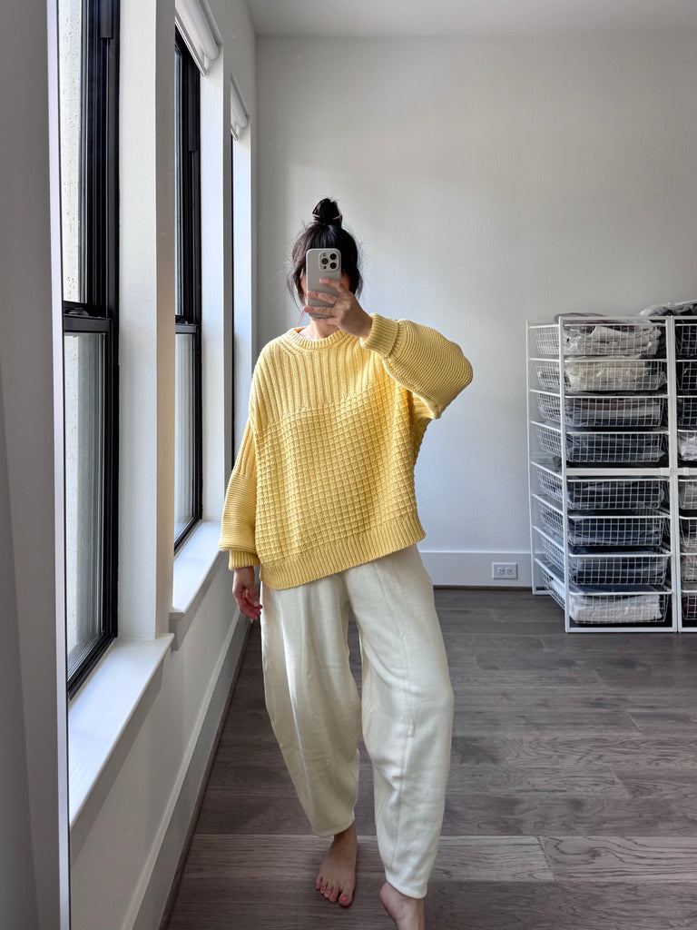 Delčia Cotton Sweater, Lemon