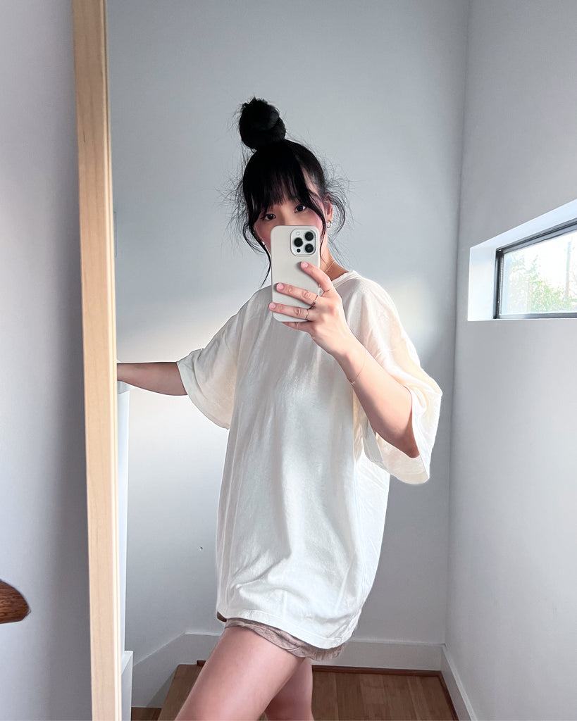 Vernon Oversized Tee, Washed White