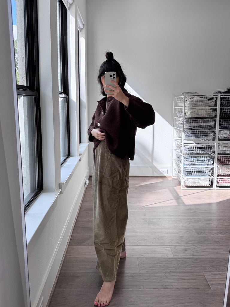Corduroy Baggy Pants, Sage