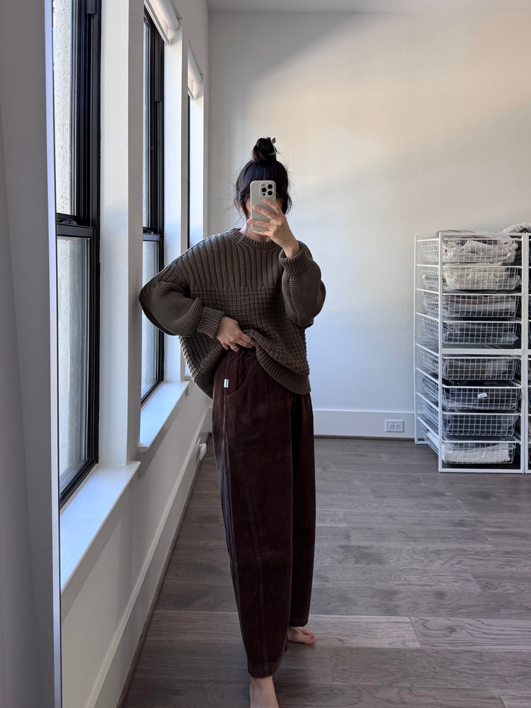 Delčia Cotton Sweater, Earth Brown