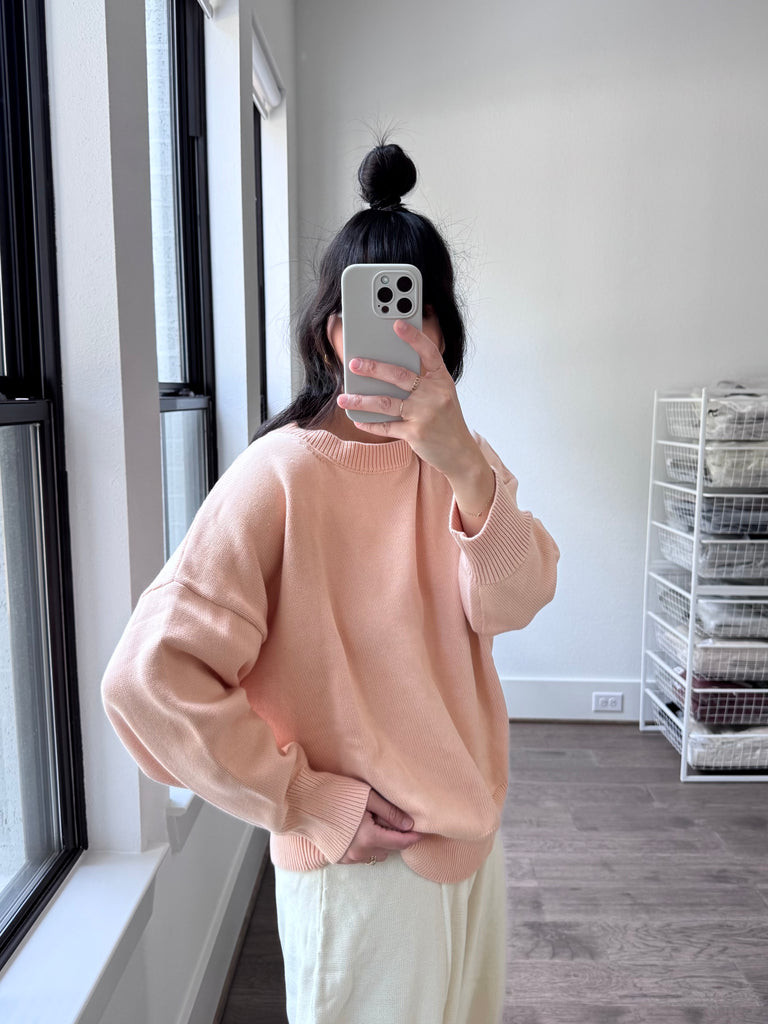 Cotton Gwendolyn Sweater, Blush