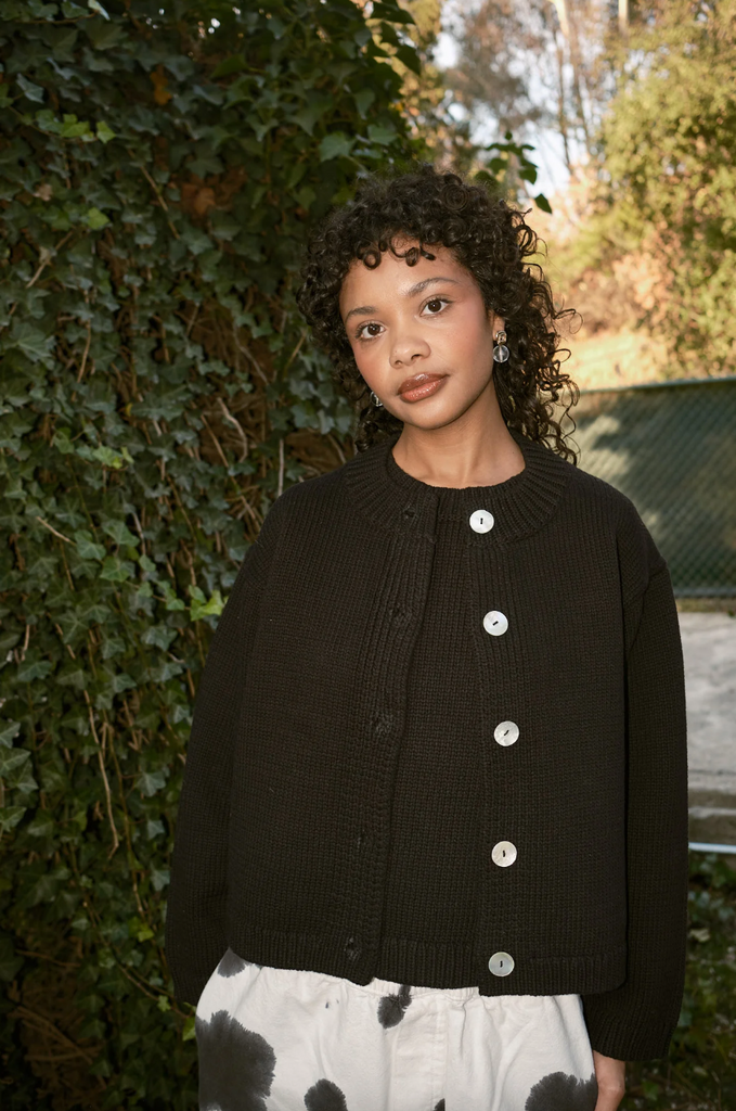 Shiloh Cotton Cardigan, Black