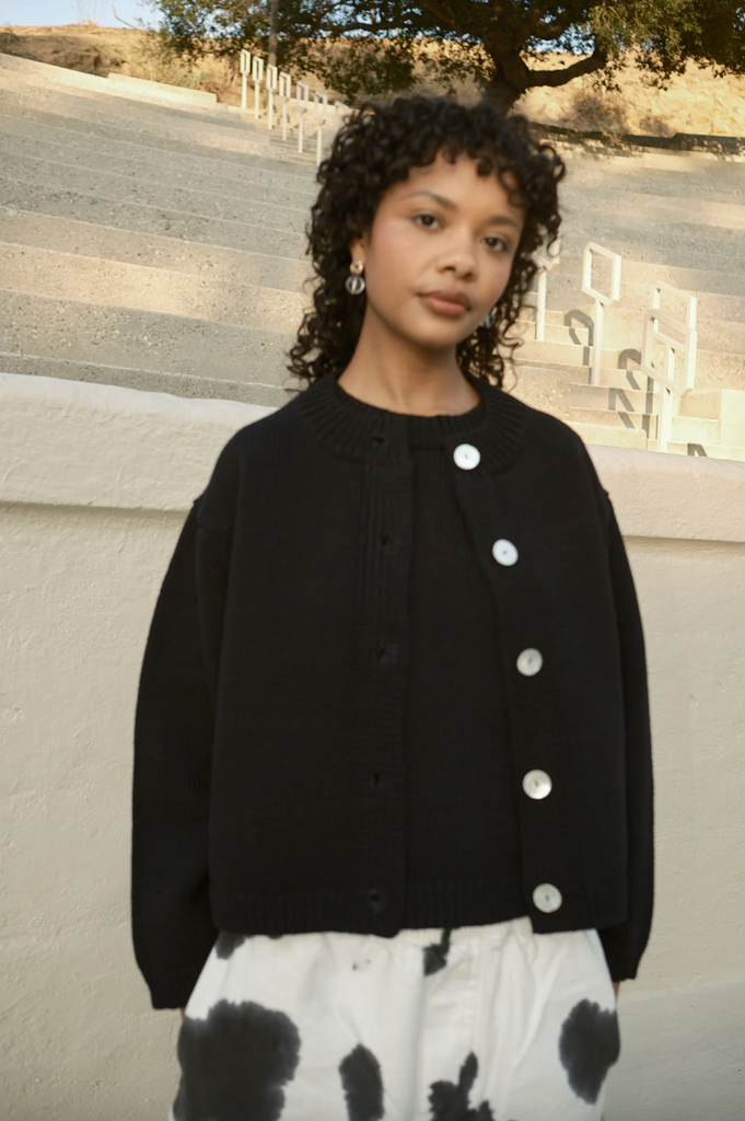 Shiloh Cotton Cardigan, Black