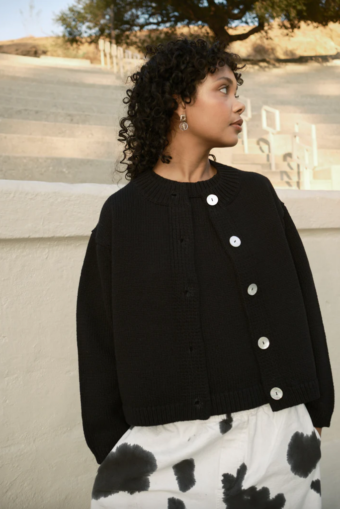 Shiloh Cotton Cardigan, Black