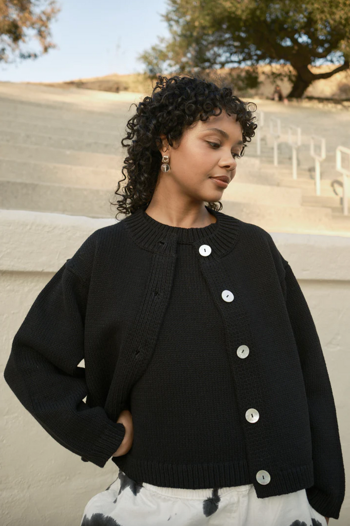 Shiloh Cotton Cardigan, Black