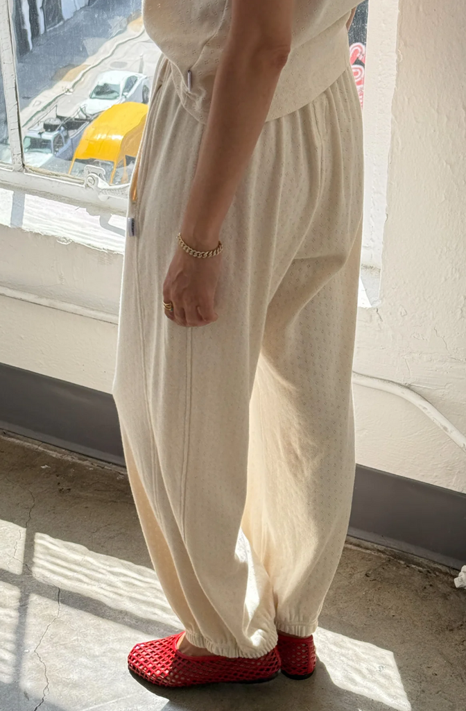 Pointelle Balloon Pants, Naturel
