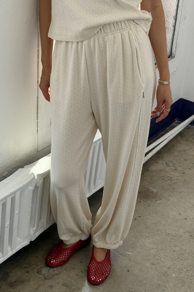 Pointelle Balloon Pants, Naturel