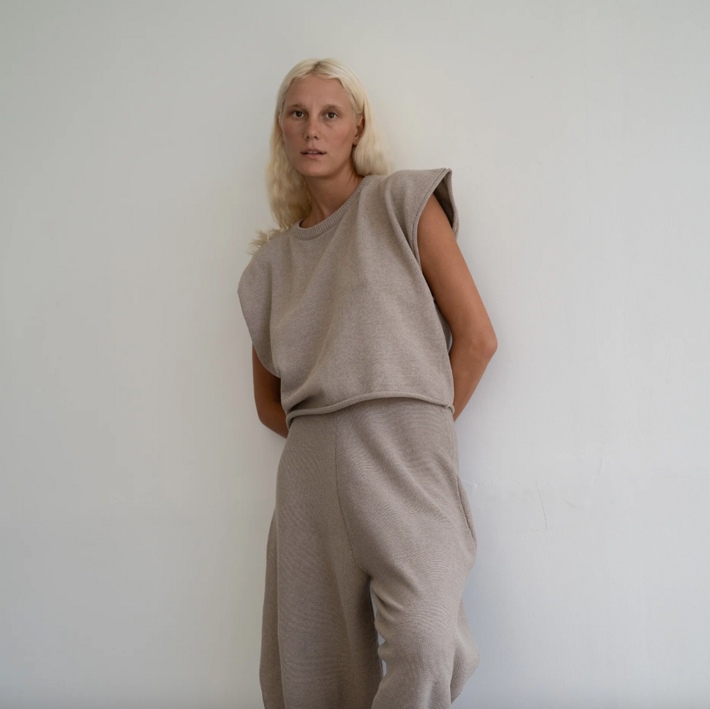 Nora Knit Vest, Fawn