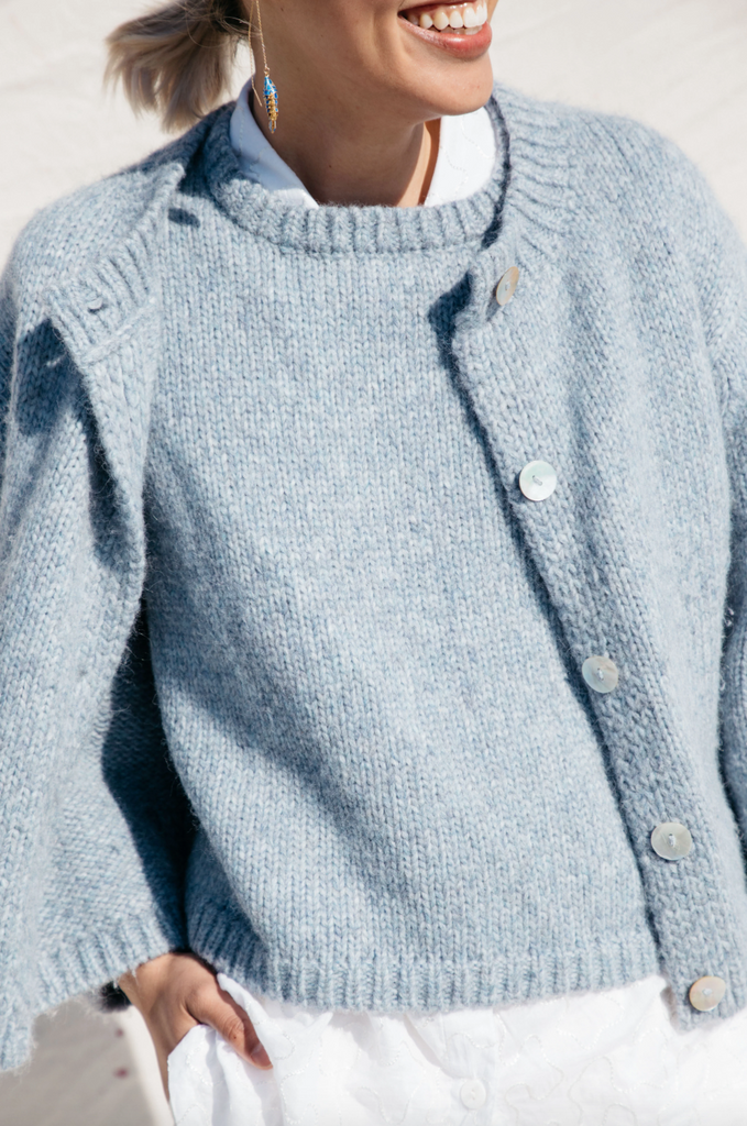 Sheba Cardigan Sweater, Powder