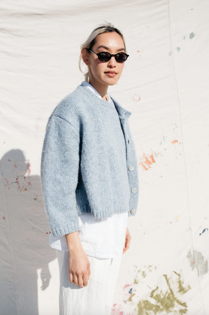 Sheba Cardigan Sweater, Powder