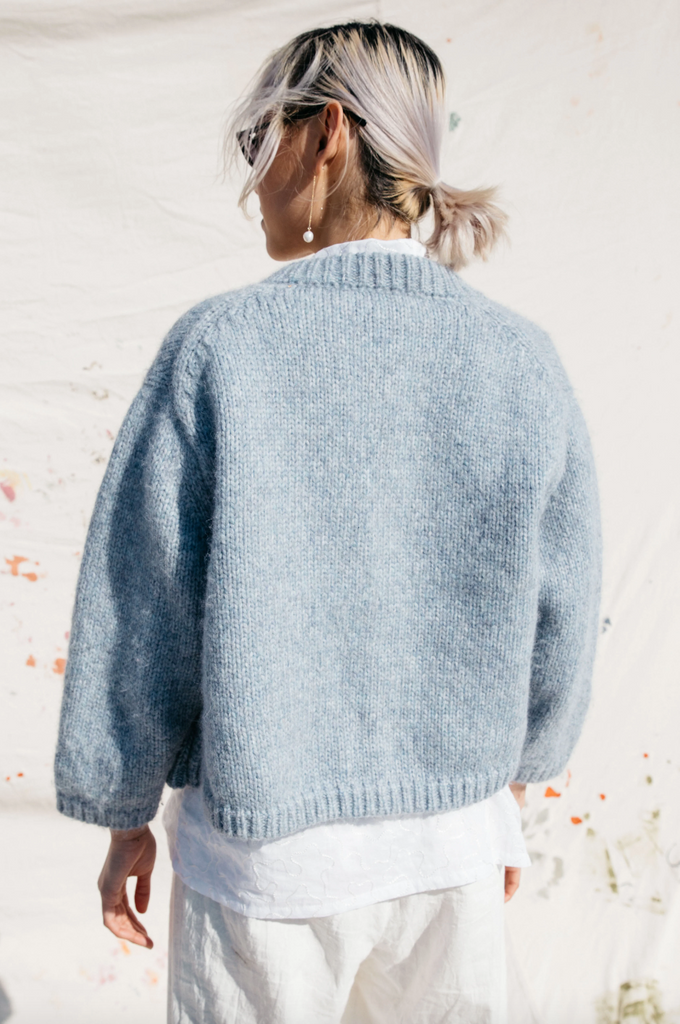 Sheba Cardigan Sweater, Powder