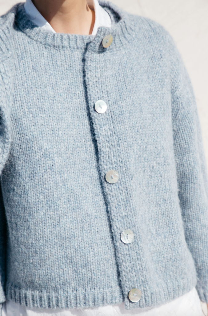 Sheba Cardigan Sweater, Powder