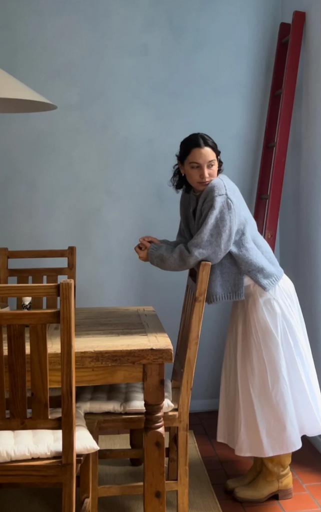 Sheba Cardigan Sweater, Powder