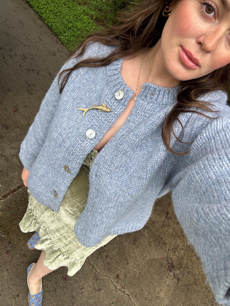 Sheba Cardigan Sweater, Powder