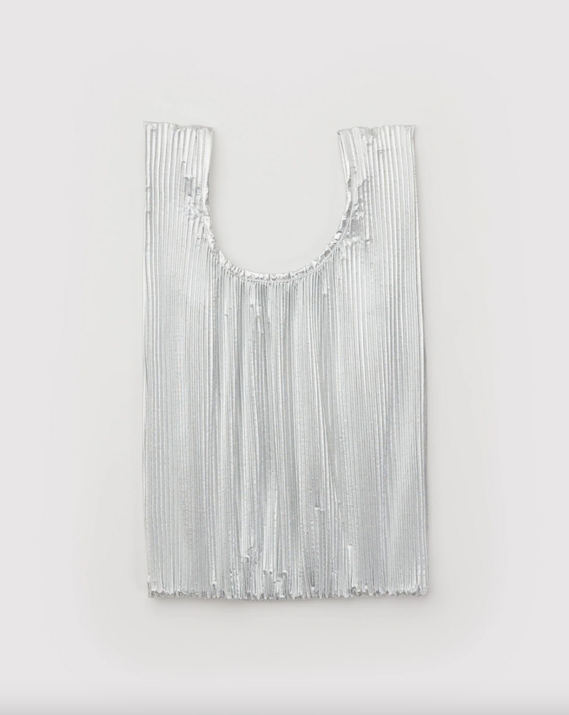 Pleated Baggu, Chrome Metallic