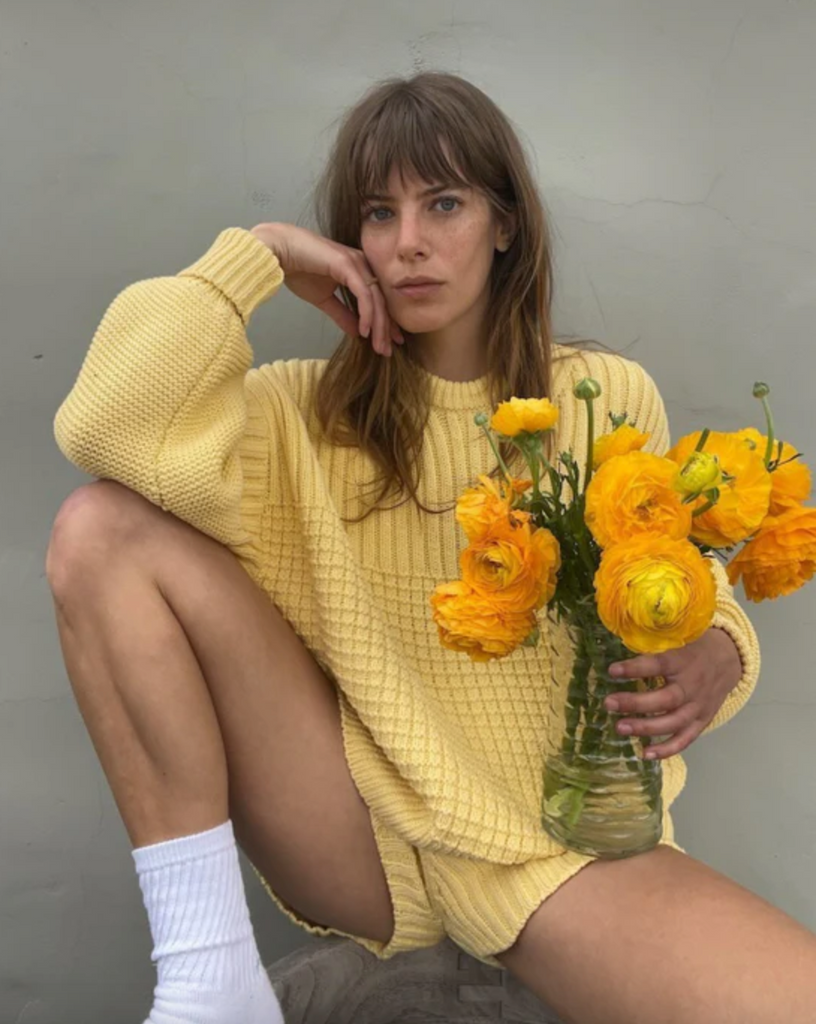Delčia Cotton Sweater, Lemon