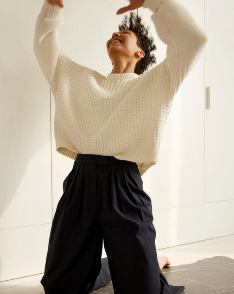 Delčia Cotton Sweater, Off White