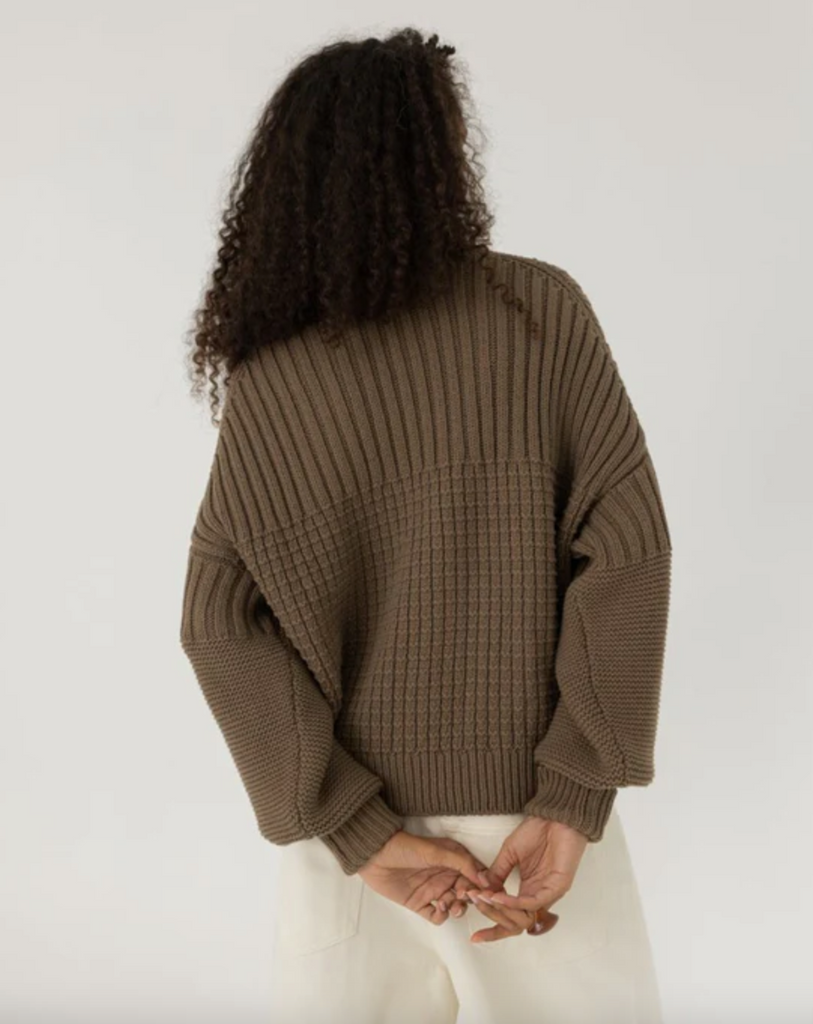 Delčia Cotton Sweater, Earth Brown