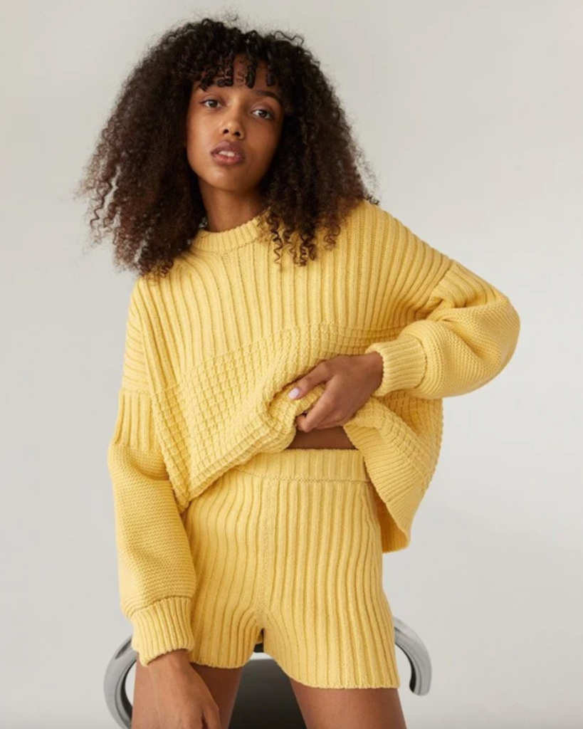 Delčia Cotton Sweater, Lemon