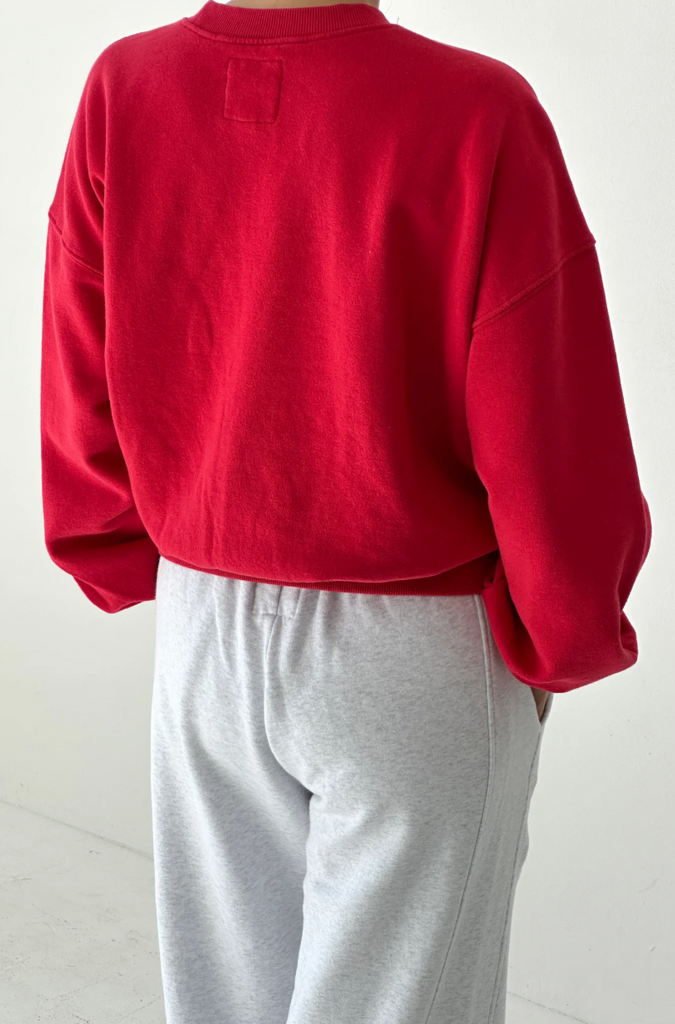 French Terry Core Sweatshirt, Red Tulip