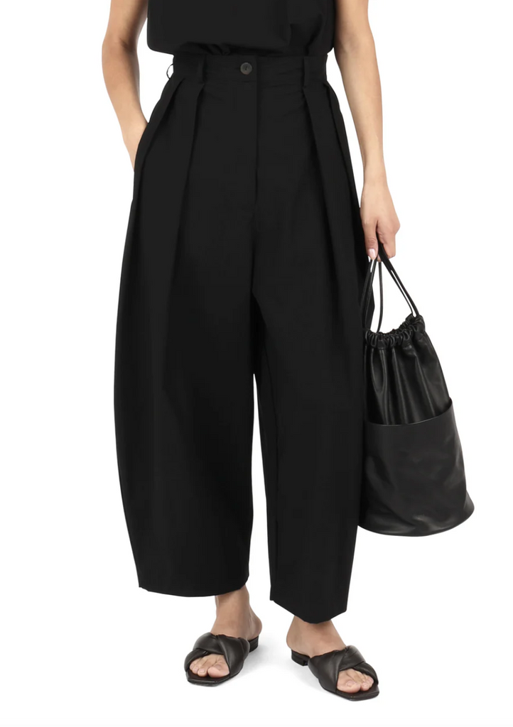 Voluminous Pleat Trouser, Black