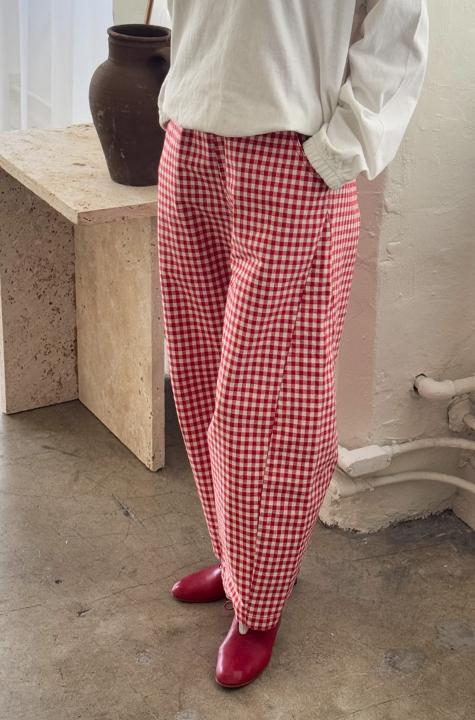 Arc Pants, Red Gingham