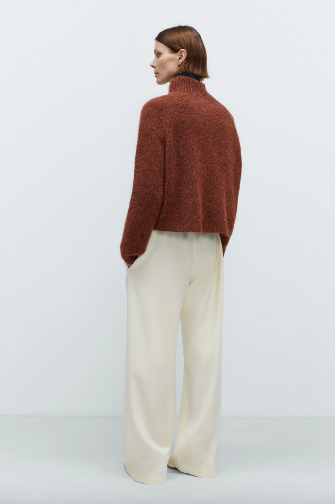 Baby Alpaca Polo Sweater, Terracotta