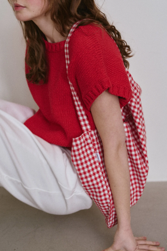 Happy Carry Bag, Red Gingham