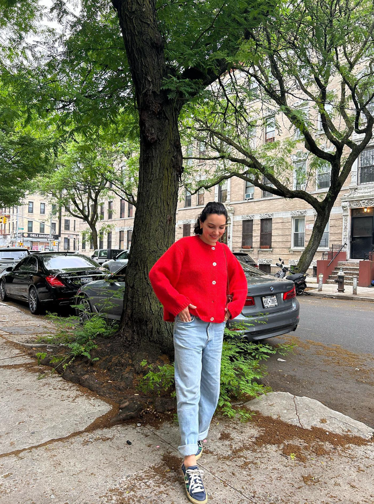 Sheba Cardigan Sweater, Habanero