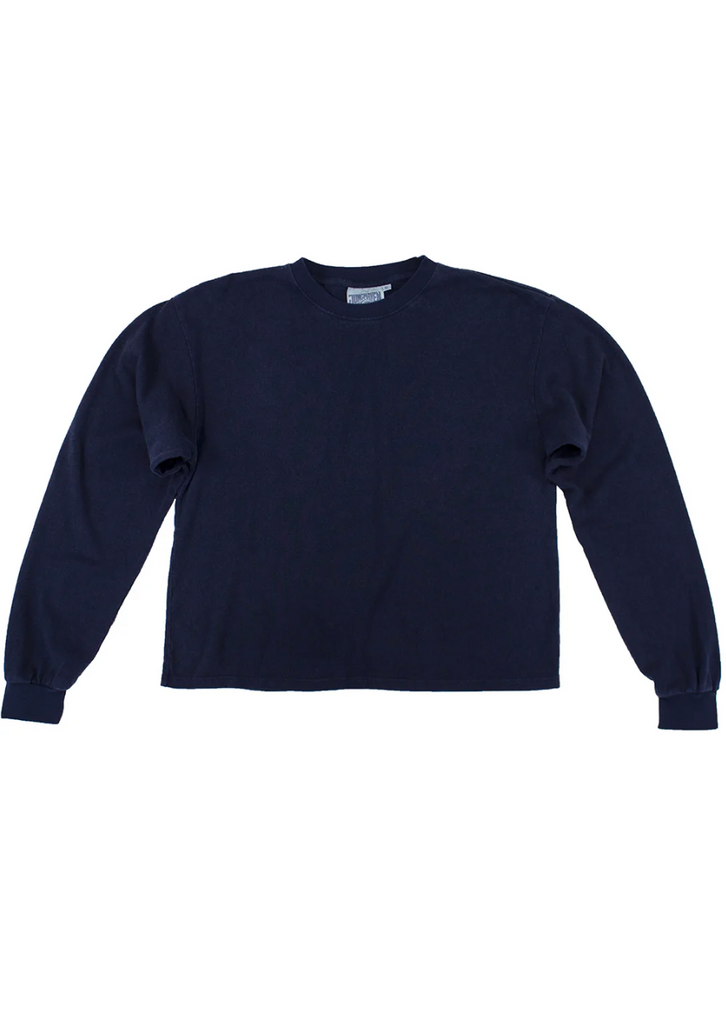 Cropped Long Sleeve Tee, Navy