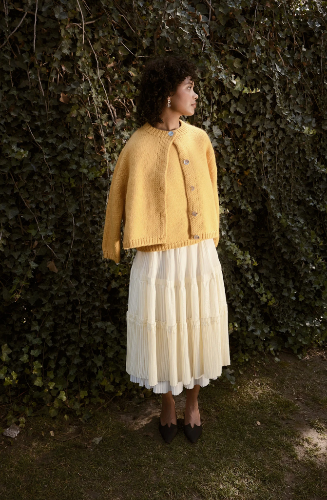 Sheba Cardigan Sweater, Dijon