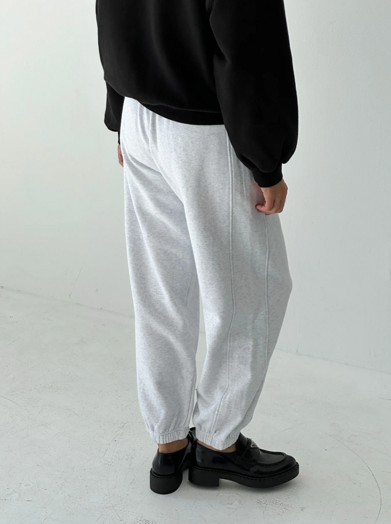 French Terry Balloon Pants, Icy Grey