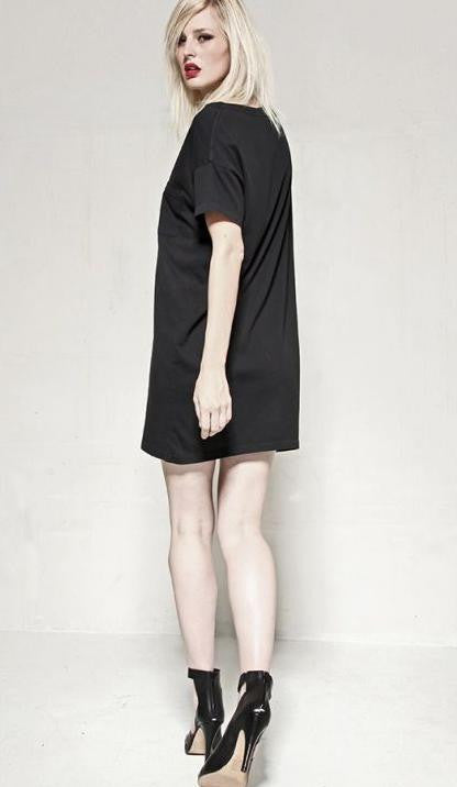 #60 Tee Dress, Black Wash