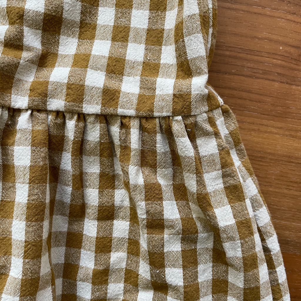 May Dress, Camel Gingham