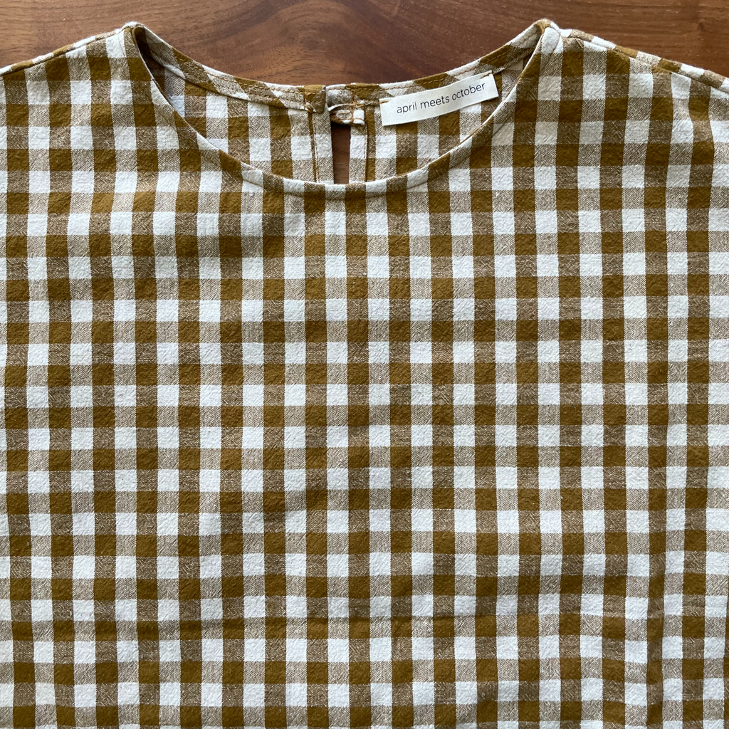 May Dress, Camel Gingham