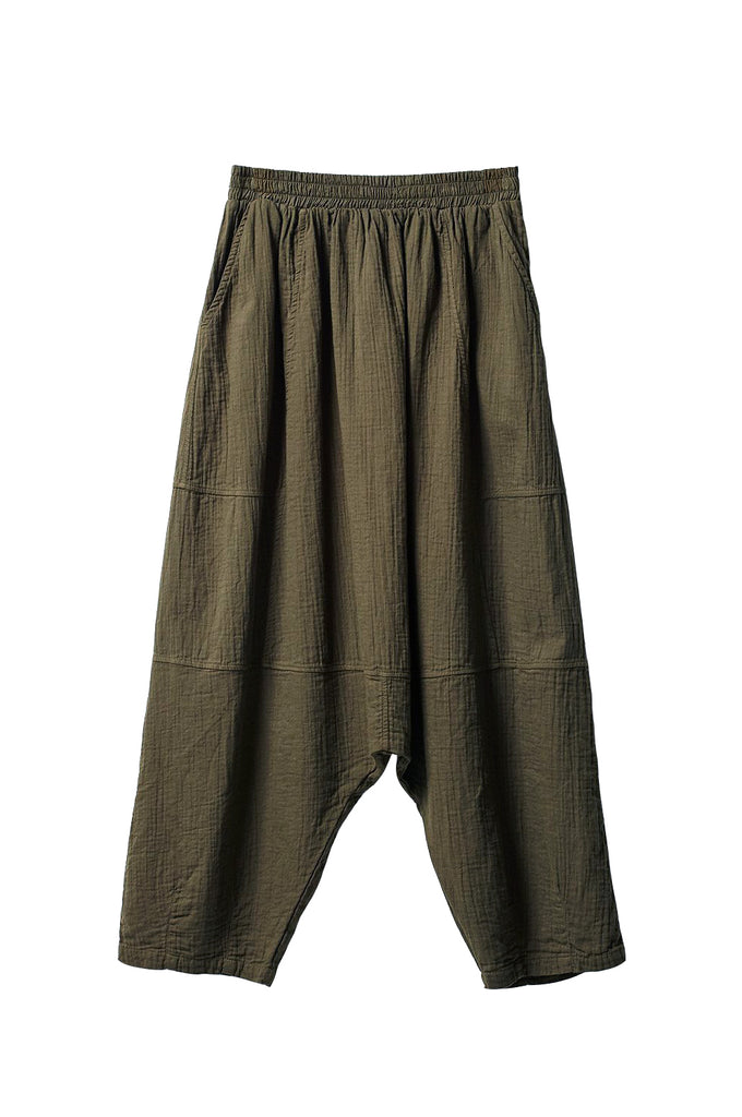 Kiko Pant, Hunter Green, Wrinkled Cotton